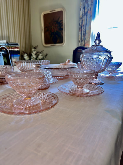 25pc set - Vintage Pink Depression Glassware