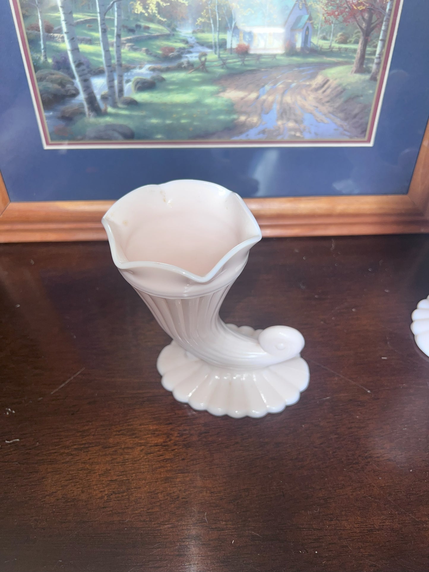 2 pcs - Jeanette Pink Milk Glass Vase